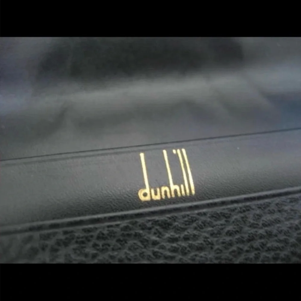 Dunhill Black Leather Continental Wallet with Gold Accent